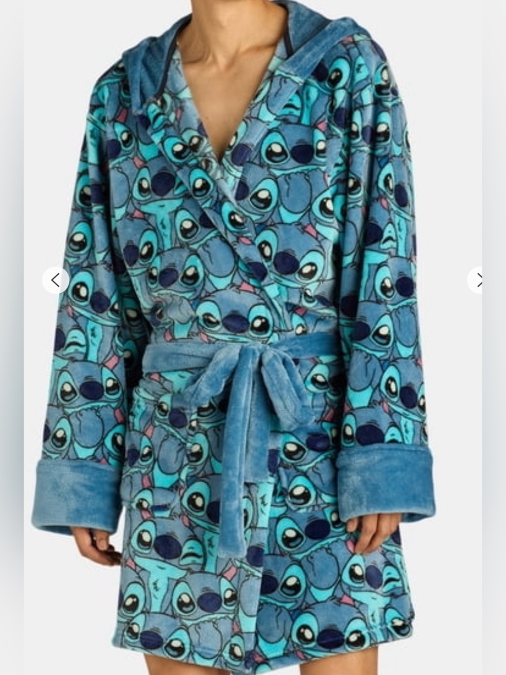 BRAND NEW Men’s Blue Stitch Print Hooded Pajama Robe Size L